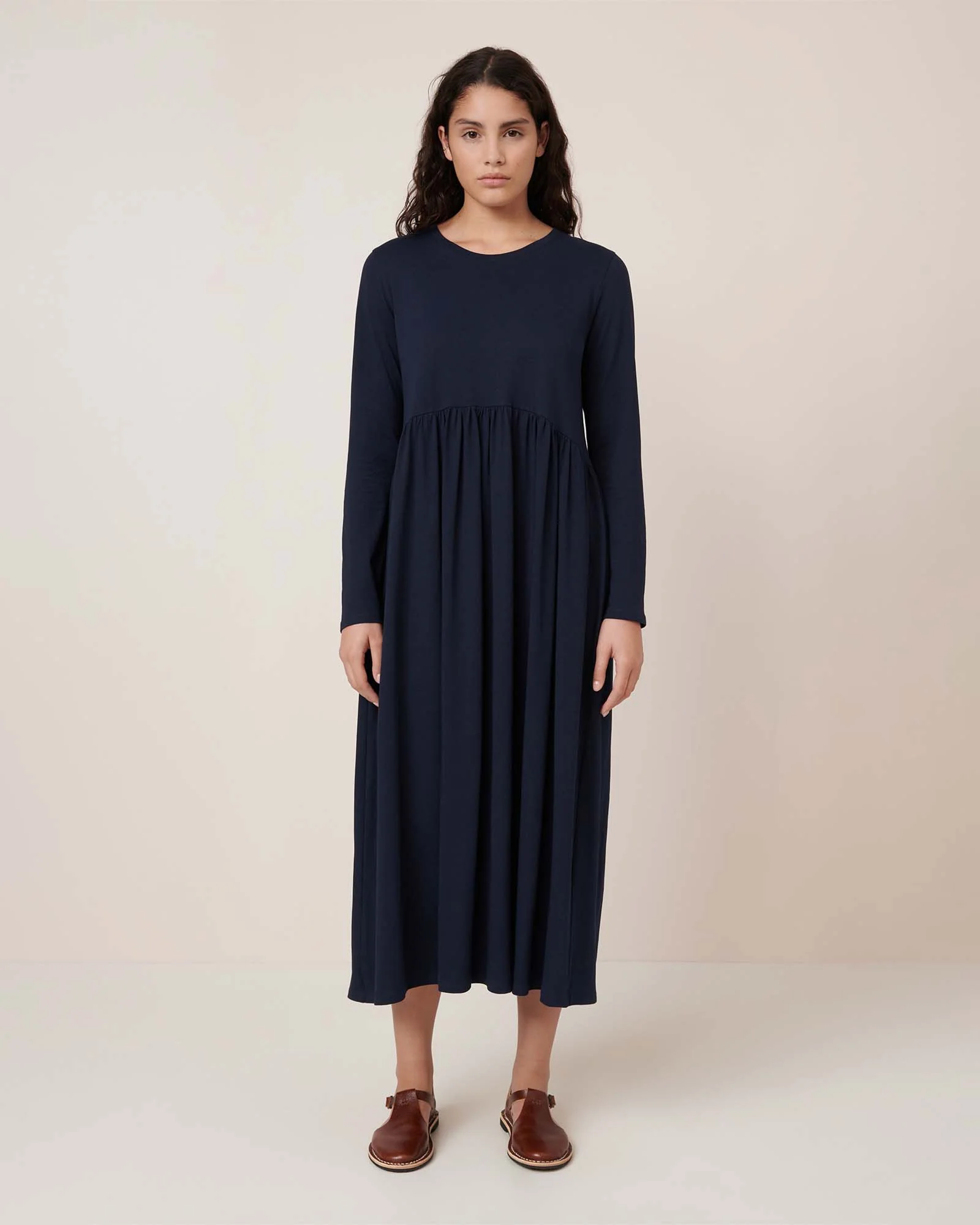 Long Sleeve Gather Dress