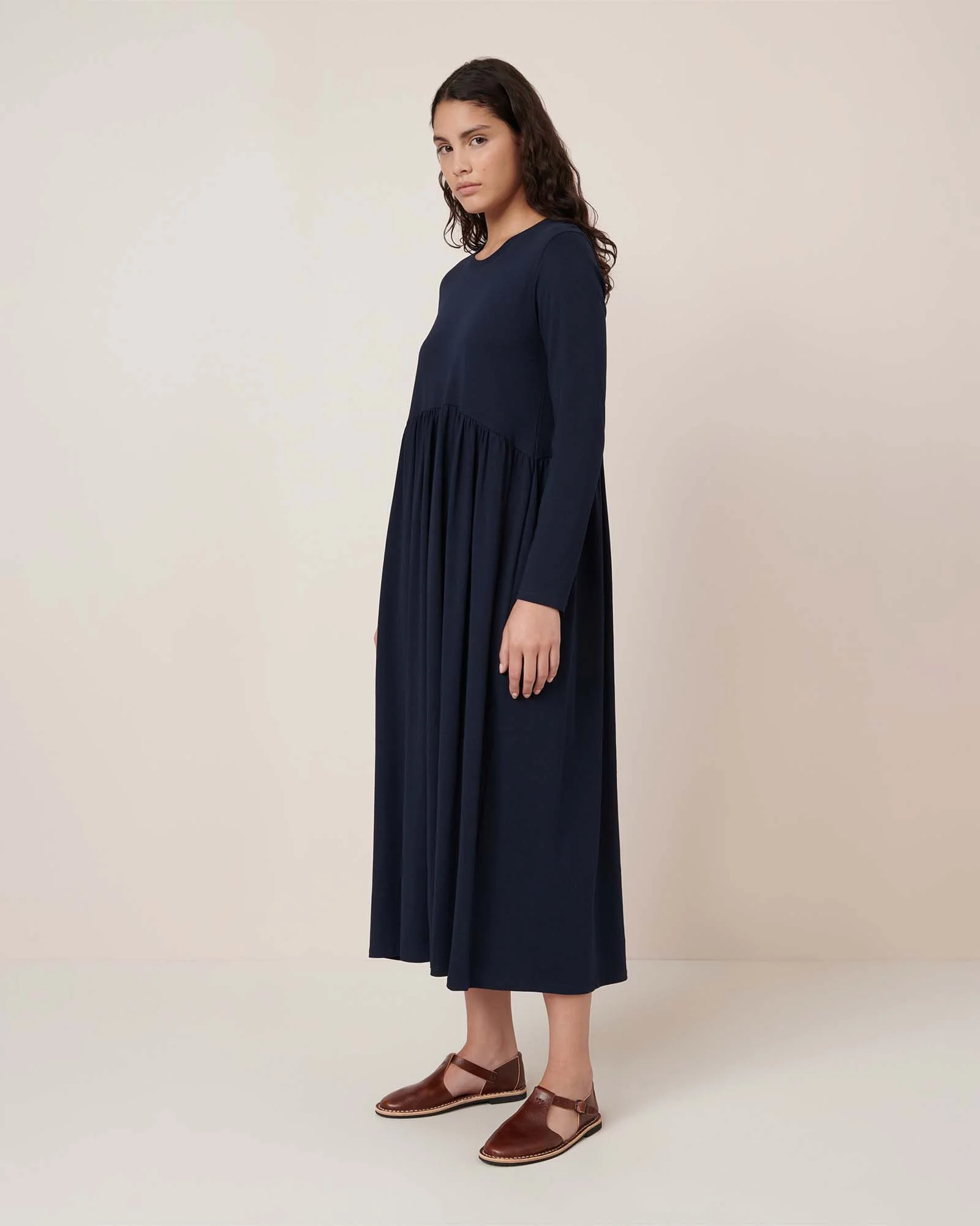 Long Sleeve Gather Dress - Image 2